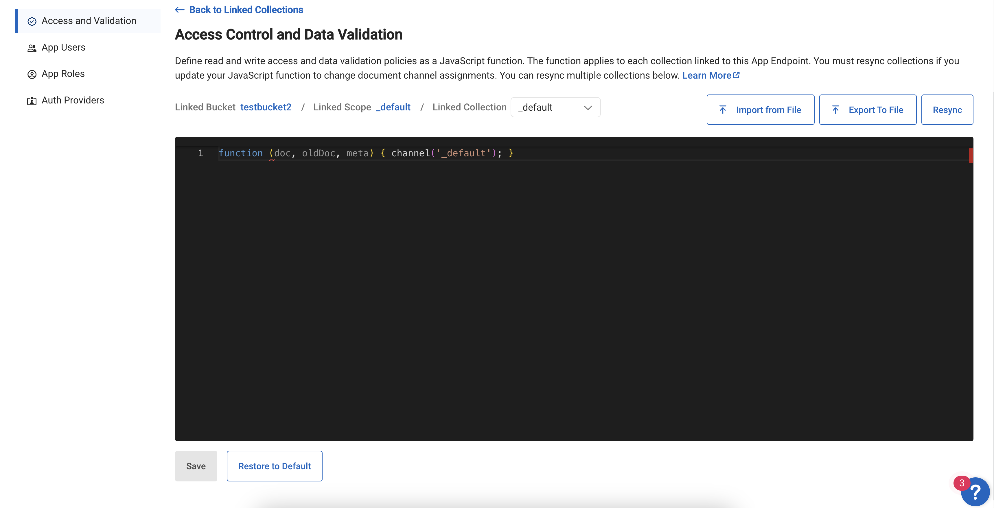 Updating the Access Control and Data Validation function