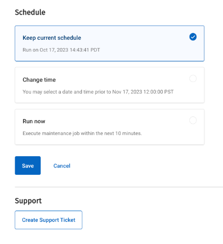 Database reschedule job