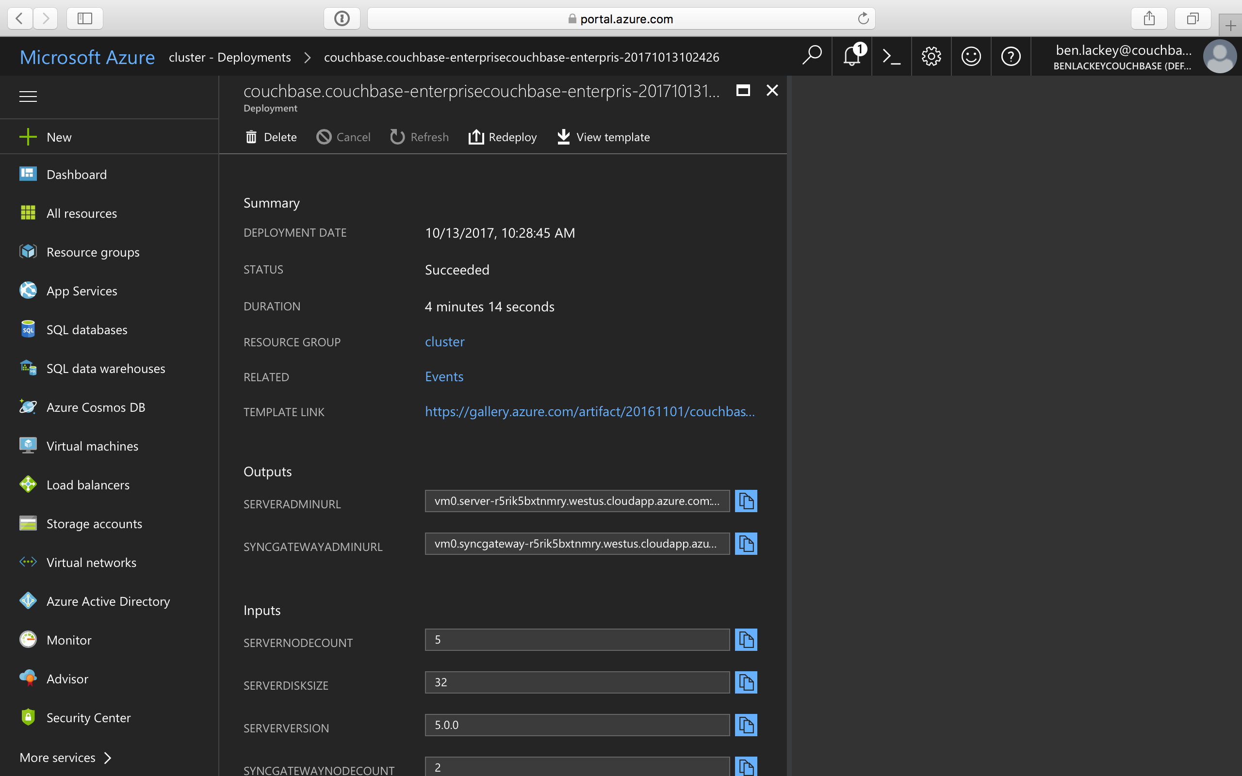 azure cb cluster deployed