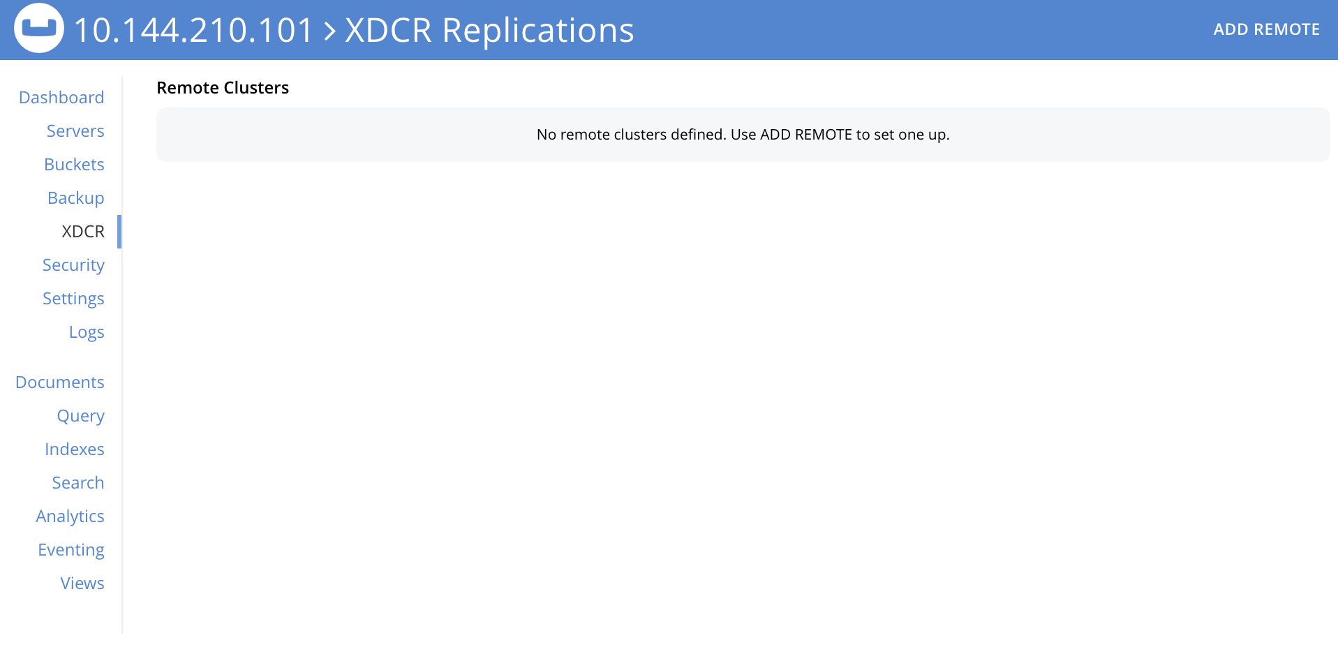 xdcr replications screen initial