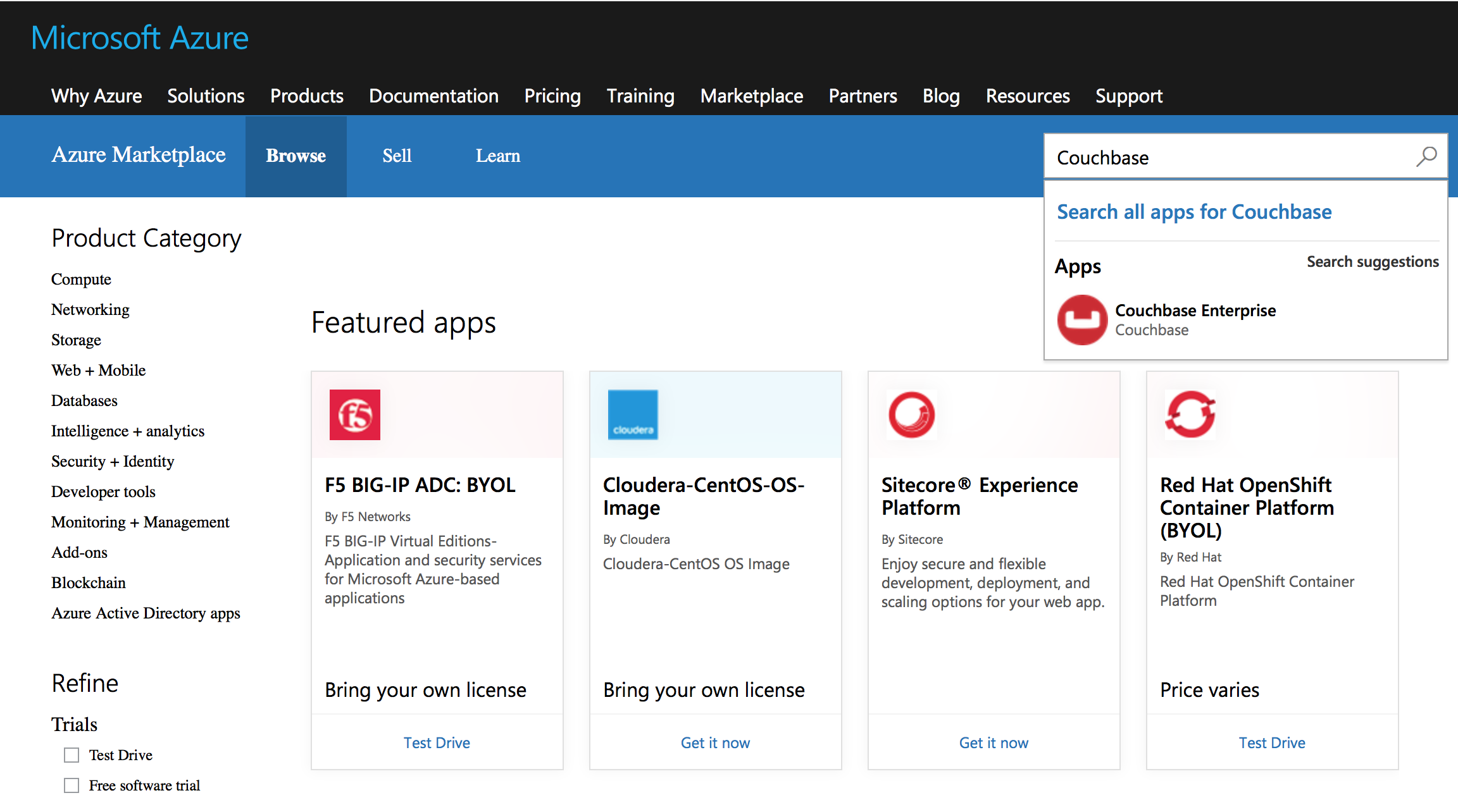 azure marketplace