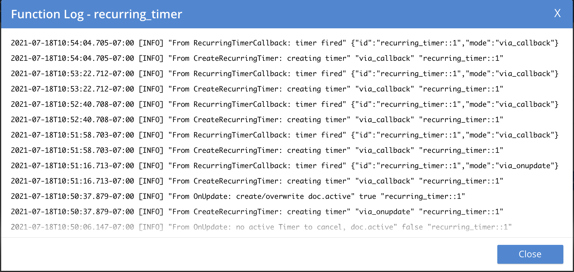 recurring timer 04 log active2