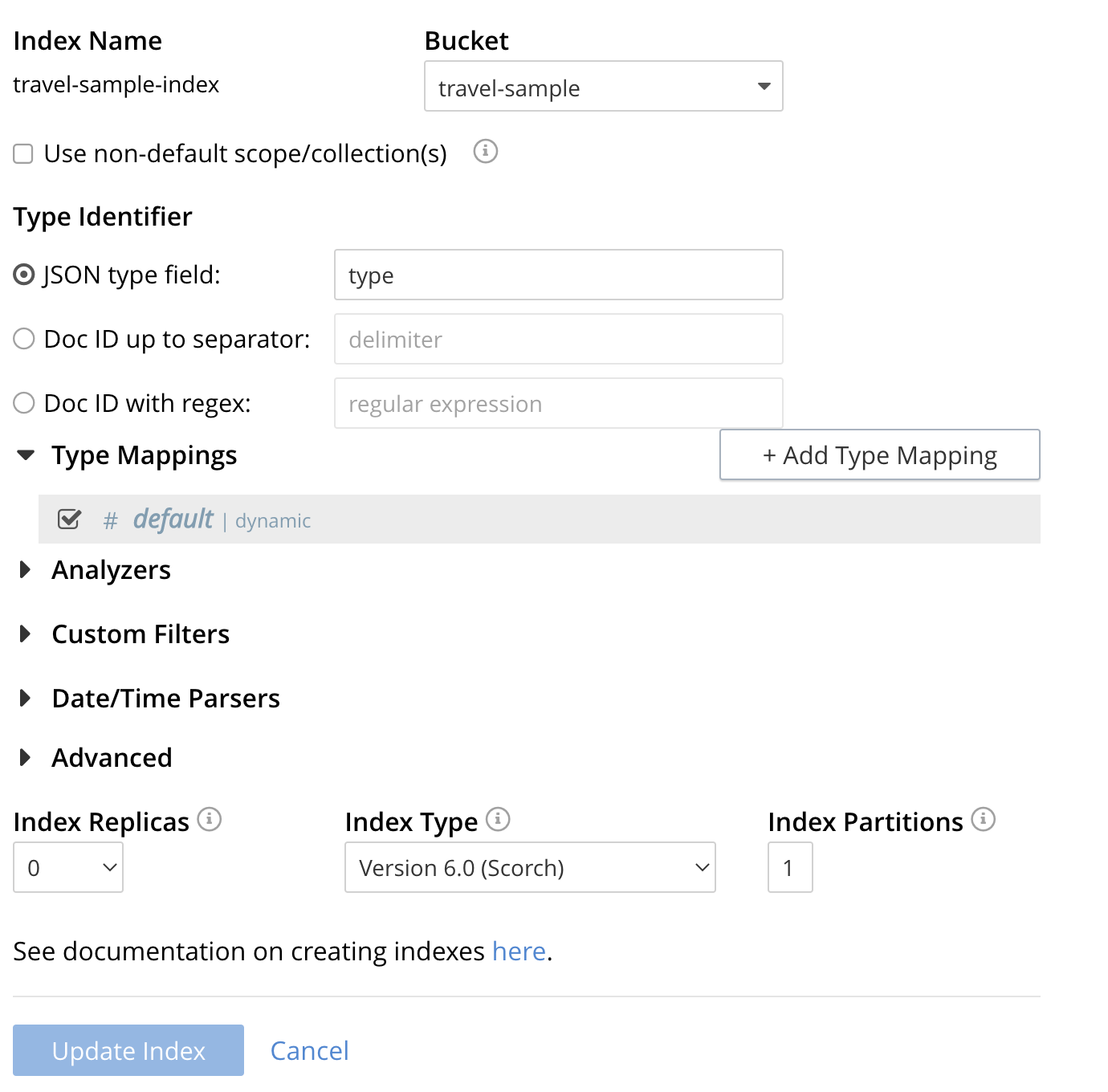 fts edit index default