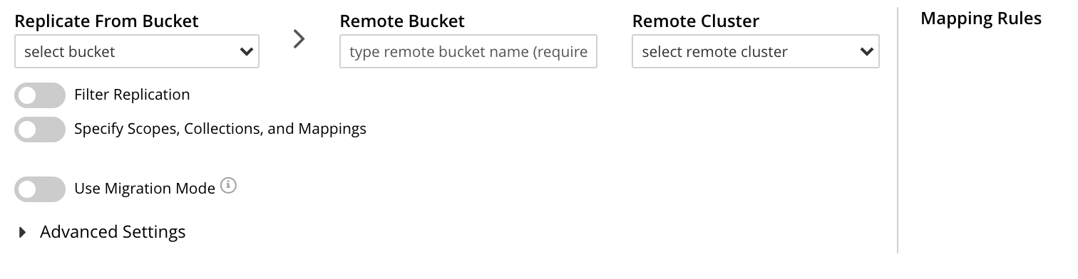 xdcr add replication screen