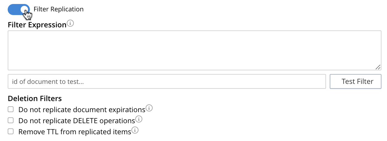 xdcr filter replication open panel