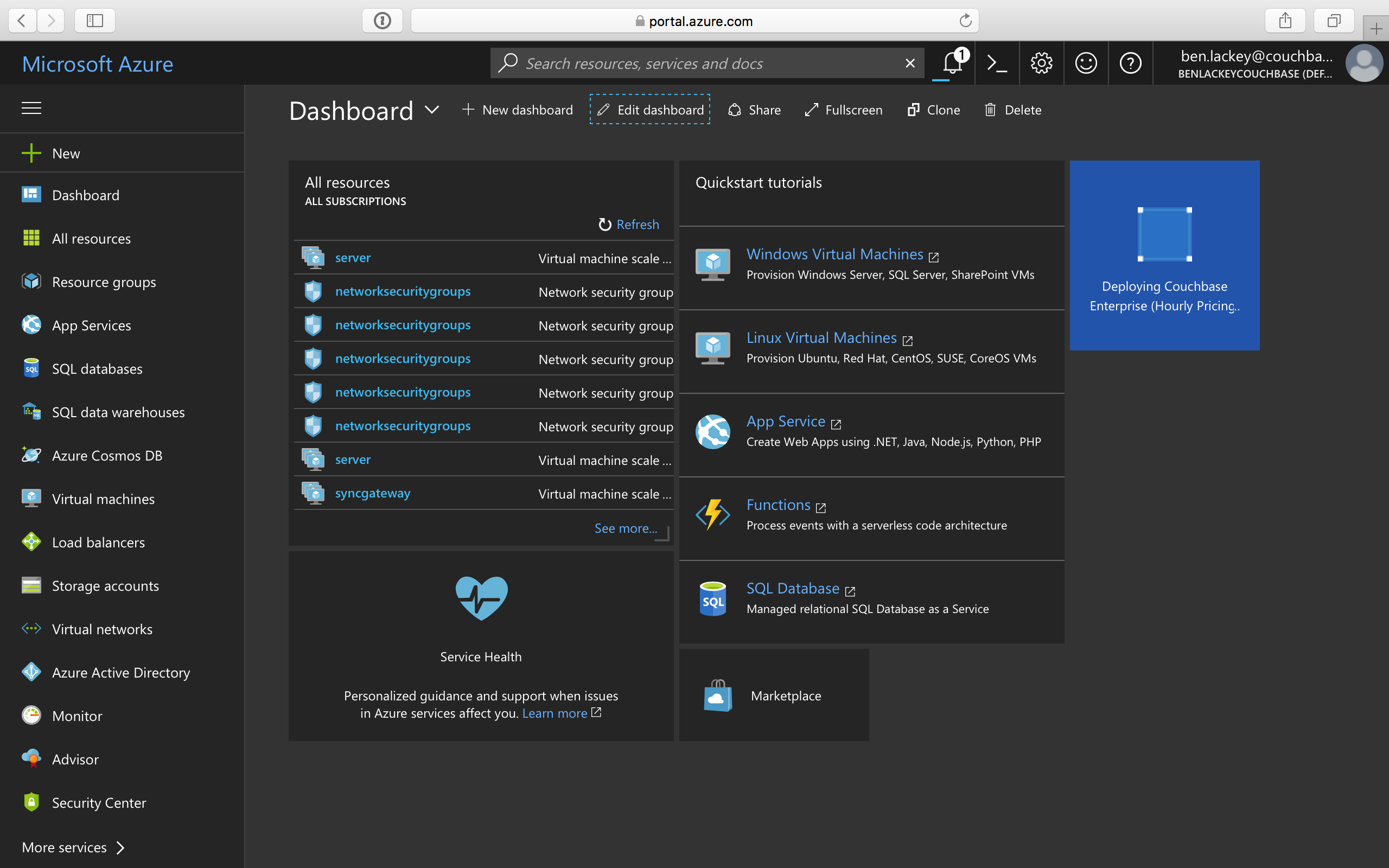 azure portal cb deploying