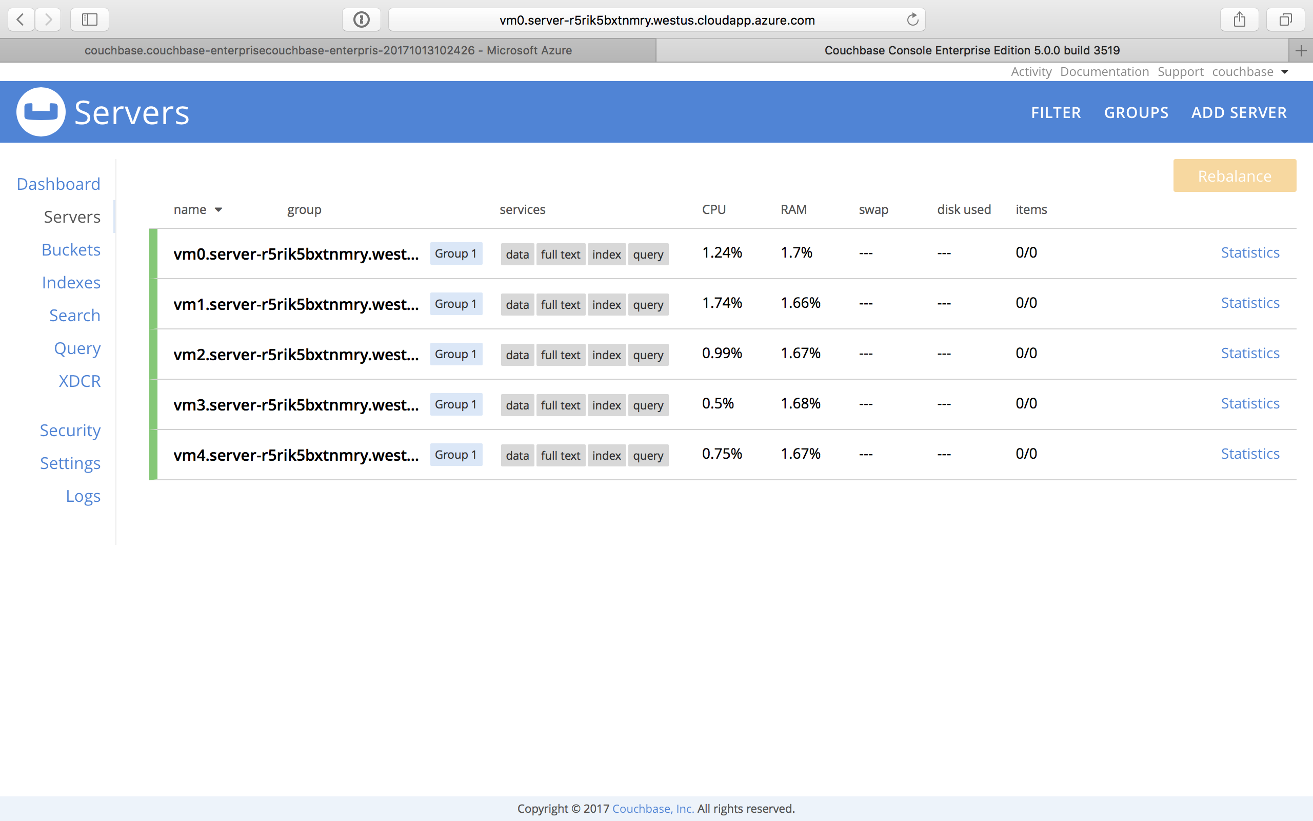 azure cb web console servers