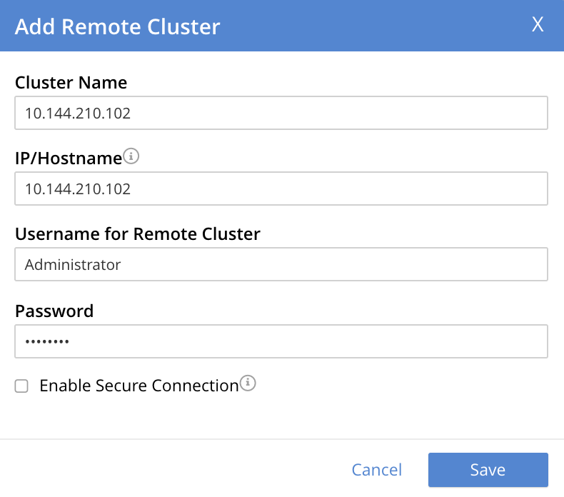 xdcr add remote cluster dialog complete