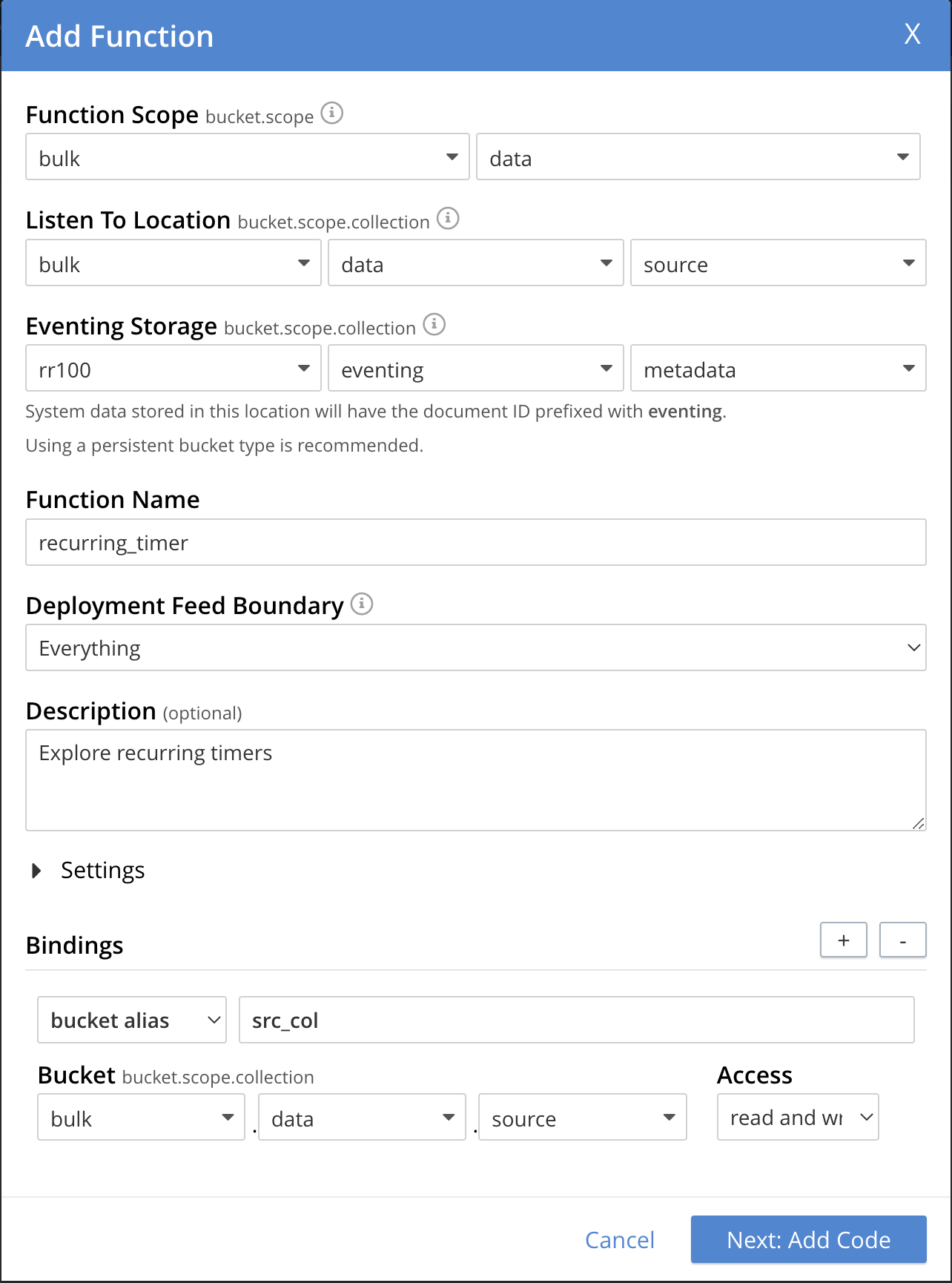 recurring timer 01 settings