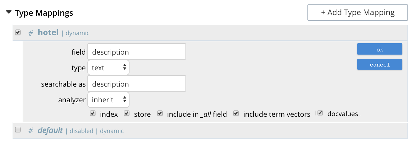 fts type mappings child field dialog complete