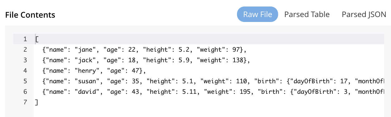 list.json as a raw file