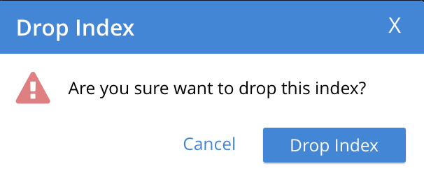 Drop Index dialog